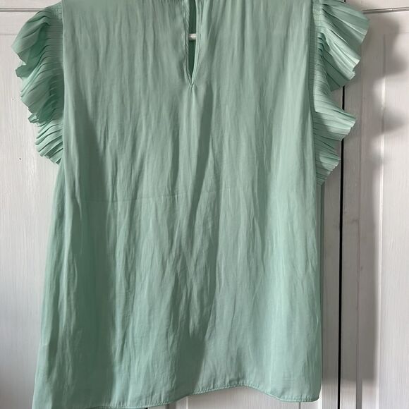 NWT Maison d'Amile mint green high-neck blouse - Size M - Picture 5 of 6